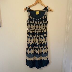 Comfy Anthropologie Knee Length Geometric Dress